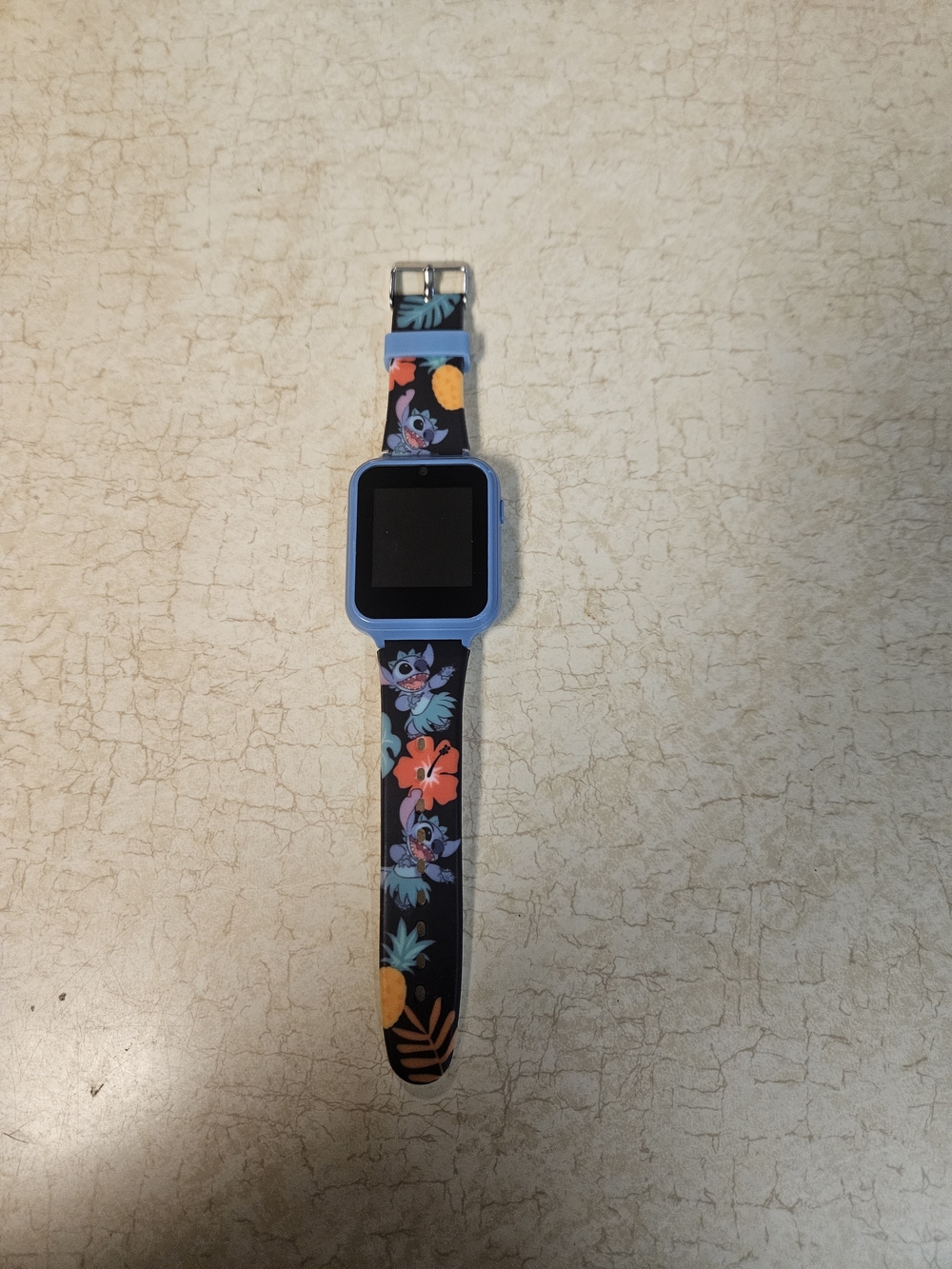 Disney Blue Kids Smartwatch with Floral and Character Silicone Band